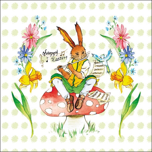 Papierowe Serwetki Easter Song Green | SweetHomeSklep