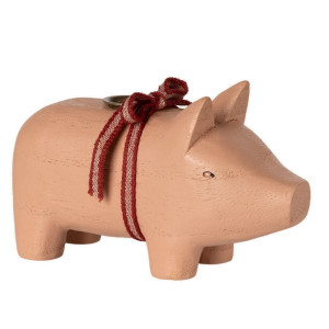 Świecznik Świnka Drewniana Rose Mała Maileg Świecznik Świnka Drewniana Rose Mała Maileg