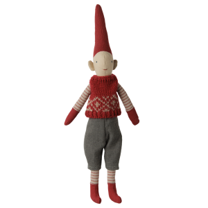 Skrzat Pixy Boy Size 1 Red Knitted Vest Maileg Skrzat Pixy Boy Size 1 Red Knitted Vest Maileg