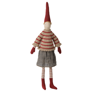 Skrzat Pixy Girl Size 3 Striped Knitted Sweater Maileg Skrzat Pixy Girl Size 3 Striped Knitted Sweater Maileg
