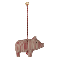Maileg Ozdoba Świnka Bawełniana Fabric Ornament Pig Stripe Red/Sand Maileg Ozdoba Świnka Bawełniana Fabric Ornament Pig Stripe Red/Sand
