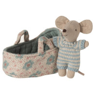 Myszka Dzidziuś W Nosidełku Baby Mouse In Carry Cot Blue Maileg Myszka Dzidziuś W Nosidełku Baby Mouse In Carry Cot Blue Maileg