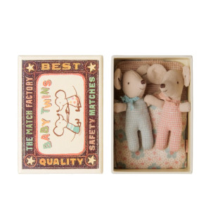 Myszki Bliźniaki Twins Baby Mice in Matchbox Checker Maileg Myszki Bliźniaki Twins Baby Mice in Matchbox Checker Maileg