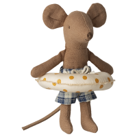 Myszka PLAŻOWA Beach Mouse With Float Little Brother Yellow Dots Maileg