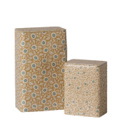 Maileg Zestaw Metalowych Pudełek Metal Box Set Flowers Ocher/Blue Maileg Zestaw Metalowych Pudełek Metal Box Set Flowers Ocher/Blue