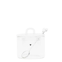 Cukierniczka Sugar Pot Glass With Black Heart Bastion Collections