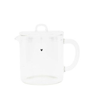 Dzbanek Tea Pot Glass With Black Heart Bastion Collections