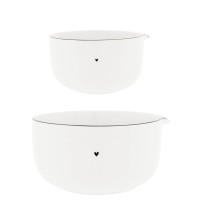 Zestaw Mis Mix Bowl Set White/Edge Black Bastion Collections Zestaw Mis Mix Bowl Set White/Edge Black Bastion Collections