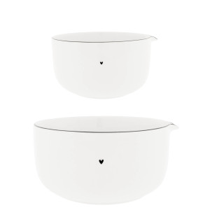 Zestaw Mis Mix Bowl Set White/Edge Black Bastion Collections Zestaw Mis Mix Bowl Set White/Edge Black Bastion Collections