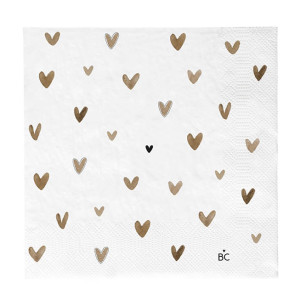 Papierowe Serwetki Napkin White Hearts Brown Bastion Collections Papierowe Serwetki Napkin White Hearts Brown Bastion Collections