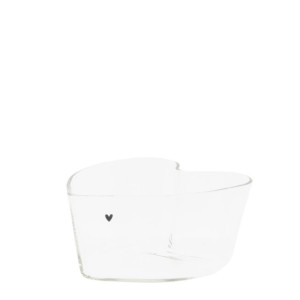 Miseczka Szklana Heart Bowl Medium With Black Heart Bastion Collections