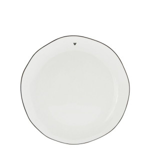 Talerz Deserowy White Edge Black 19 cm Bastion Collections