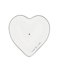Talerz Heart Plate White 'made for smiles' Bastion Collections Talerz Heart Plate White 'made for smiles' Bastion Collections
