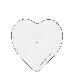 Talerz Heart Plate White 'made for smiles' Bastion Collections Talerz Heart Plate White 'made for smiles' Bastion Collections