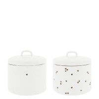 Słoik Jar Large White/Brown Hearts Bastion Collections Słoik Jar Large White/Brown Hearts Bastion Collections