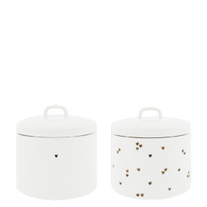 Słoik Jar Large White/Brown Hearts Bastion Collections Słoik Jar Large White/Brown Hearts Bastion Collections