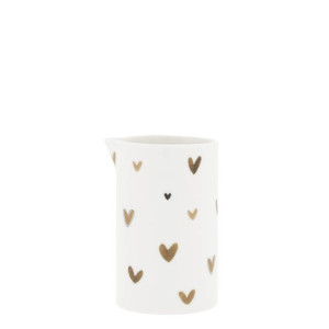 Mlecznik Milk Jug White Brown Hearts Bastion Collections Mlecznik Milk Jug White Brown Hearts Bastion Collections