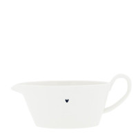 Sosjerka Sauce Jug Oval White/Heart in Black Bastion Collections Sosjerka Sauce Jug Oval White/Heart in Black Bastion Collections