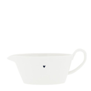 Sosjerka Sauce Jug Oval White/Heart in Black Bastion Collections Sosjerka Sauce Jug Oval White/Heart in Black Bastion Collections