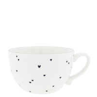 Miska Soup Bowl White/Black Hearts Bastion Collections Miska Soup Bowl White/Black Hearts Bastion Collections