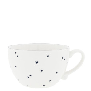 Miska Soup Bowl White/Black Hearts Bastion Collections Miska Soup Bowl White/Black Hearts Bastion Collections