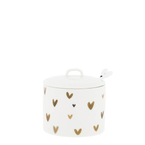 Cukierniczka Sugar Bowl White Brown Hearts Bastion Collections Cukierniczka Sugar Bowl White Brown Hearts Bastion Collections