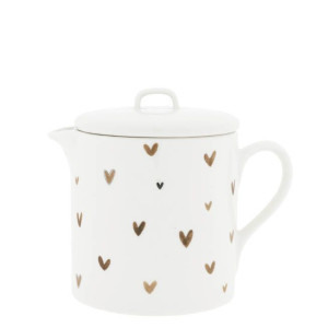 Dzbanek Teapot White Brown Little Hearts Bastion Collections Dzbanek Teapot White Brown Little Hearts Bastion Collections