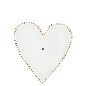 Taca Tray Heart With Edge Little Brown Stripes Bastion Collections Taca Tray Heart With Edge Little Brown Stripes Bastion Collections