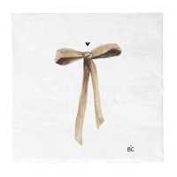 Papierowe Serwetki Napkin White/Bow in Caramel Bastion Collections