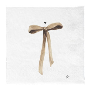 Papierowe Serwetki Napkin White/Bow in Caramel Bastion Collections
