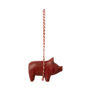 Zawieszka Świnka Drewniana Red Maileg
