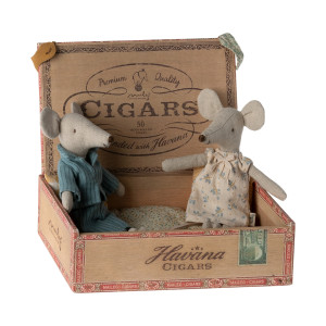 Myszki Mama I Tata W Pudełku Cigarbox Maileg