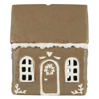 Ceramiczny Domek Latarnia Stillenat Gingerbread door wreath Ib Laursen