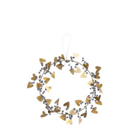 Wianek Wreath Medium with Hearts Brass Antique Bastion Collections Wianek Wreath Medium with Hearts Brass Antique Bastion Collections