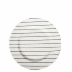 Talerzyk Dessert White/Grey Stripes Bastion Collections 