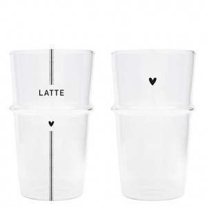 Szklanka Do Latte Heart Black Bastion Collections