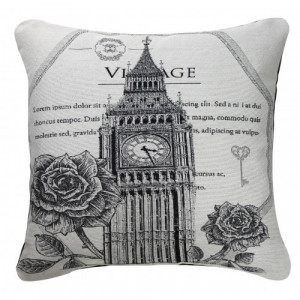 Poduszka BLACK AND WHITE VINTAGE BIG BEN