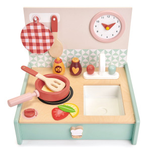 Drewniana Kuchnia Przenośna Mini Chef Tender Leaf Toys