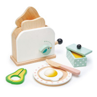 Drewniany Toster Z Zestawem Śniadaniowym Mini Chef Tender Leaf Toys