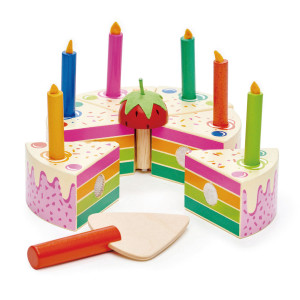 Tęczowy Drewniany Tort Urodzinowy Tender Leaf Toys