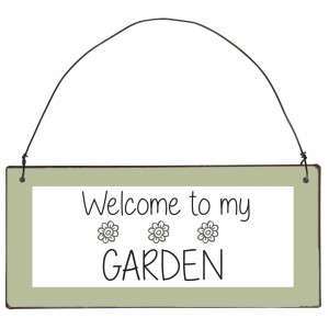 Metalowa Tabliczka Welcome to my Garden Ib Laursen 