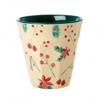 Kubek Z Melaminy Poinsettia Christmas Print Rice 