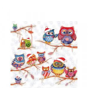 Papierowe Serwetki Owls In Winterland